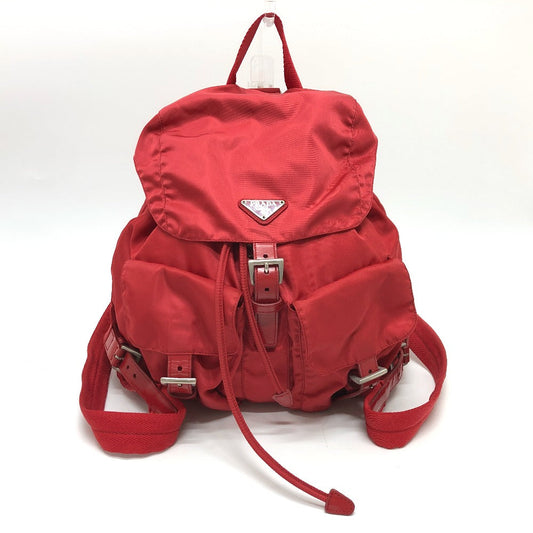 PRADA Backpack Nylon Red With logo