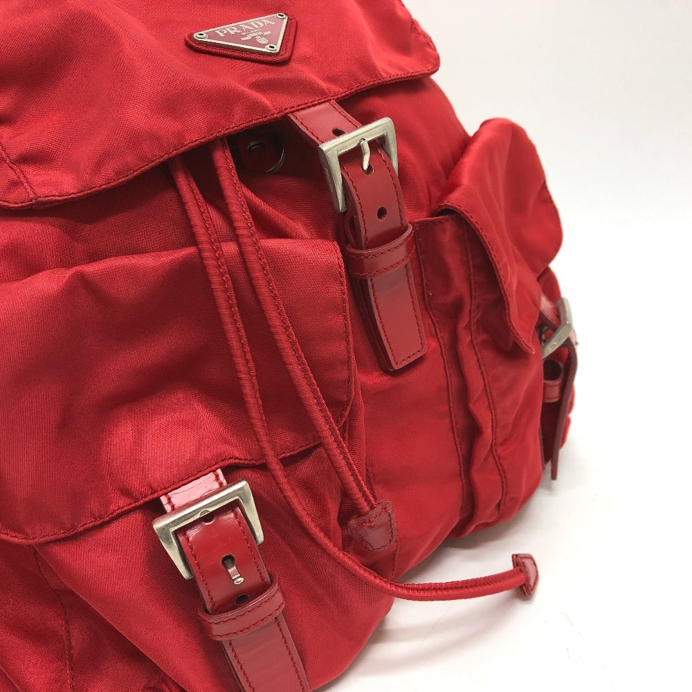 PRADA Backpack Nylon Red With logo