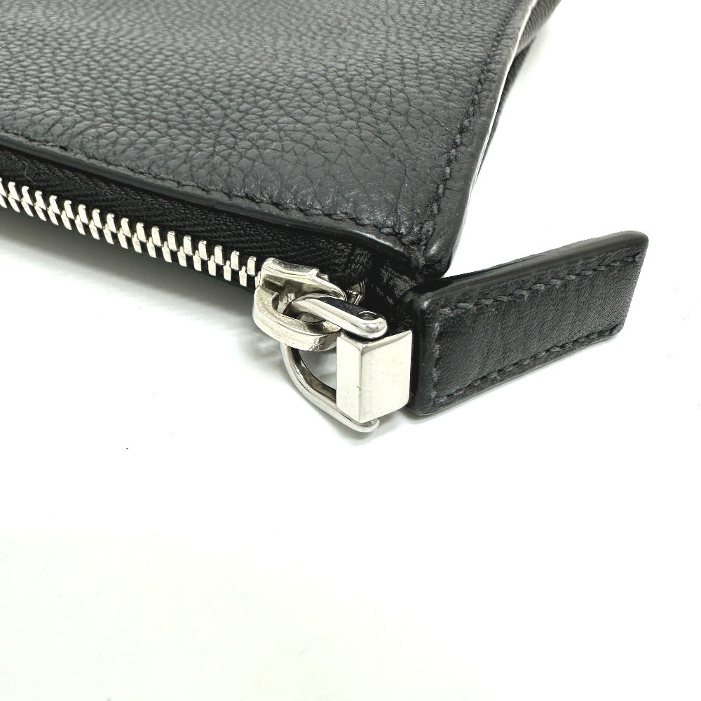 PRADA Clutch bag 2VN014 leather black triangle plate