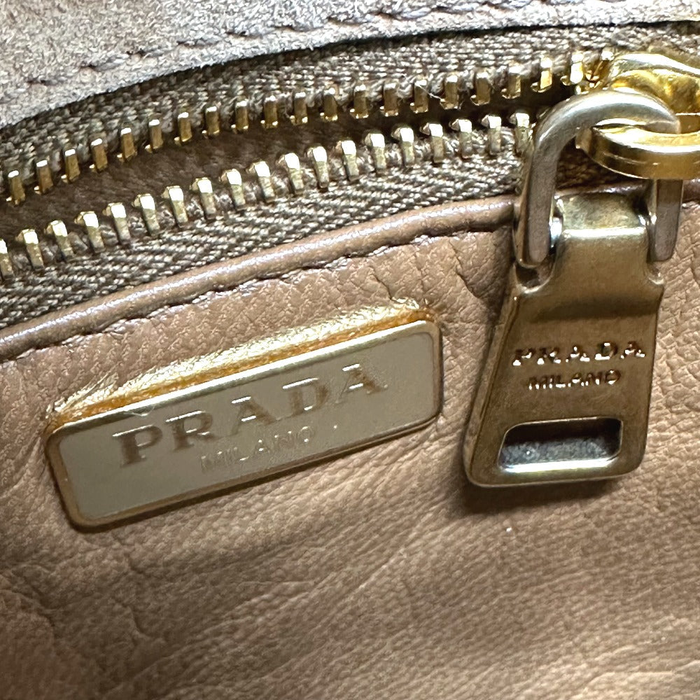 PRADA Shoulder Bag 1BD009 suede Brown logo Women Used