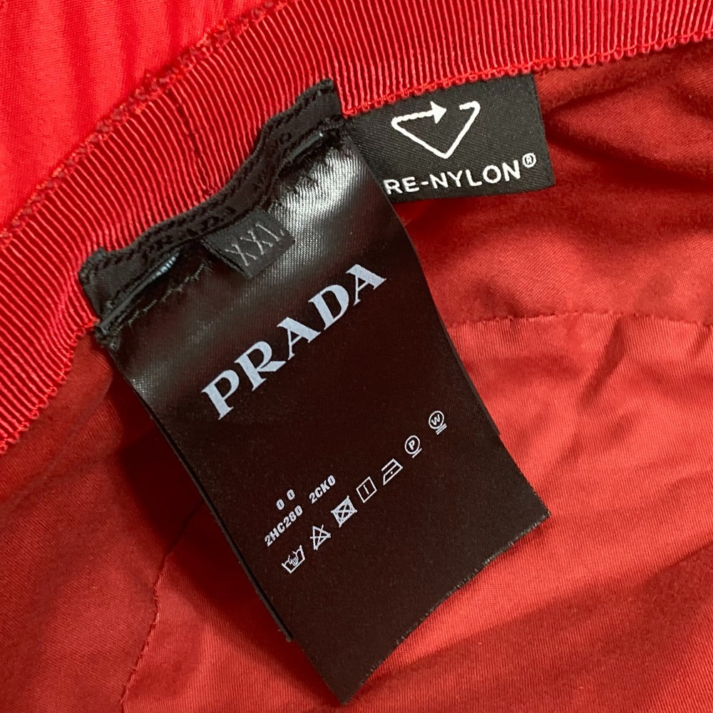 PRADA hat 2HC280 Nylon Polyamide Red With string triangle logo fisherman hat Women XXL Used