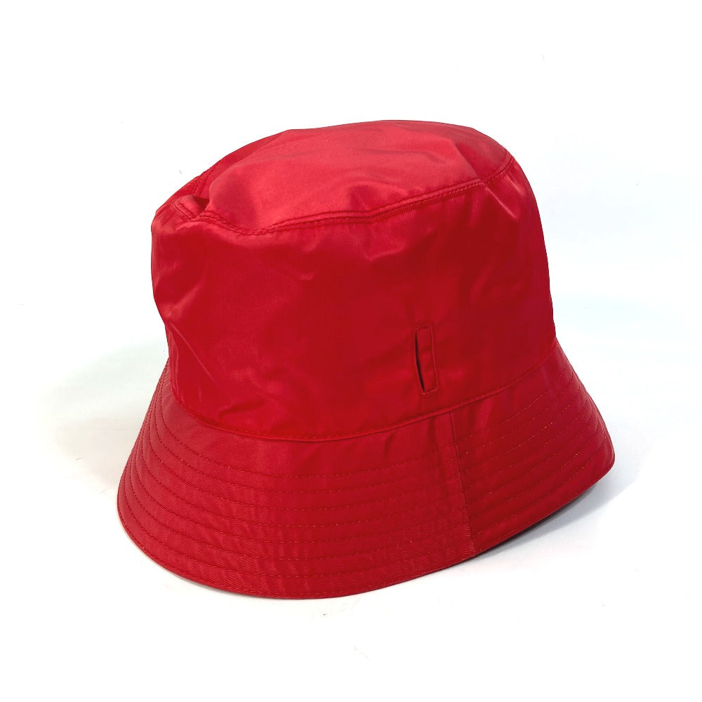 PRADA hat 2HC280 Nylon Polyamide Red With string triangle logo fisherman hat Women XXL Used
