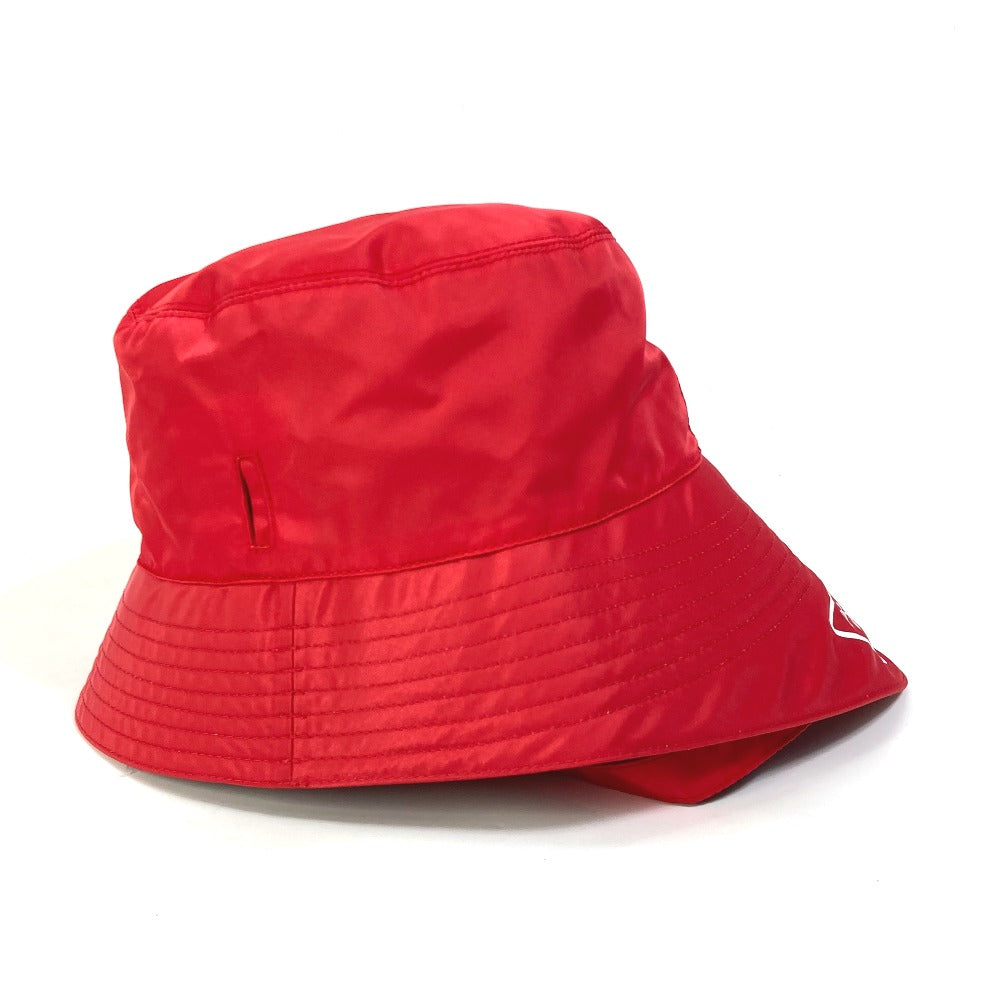 PRADA hat 2HC280 Nylon Polyamide Red With string triangle logo fisherman hat Women XXL Used