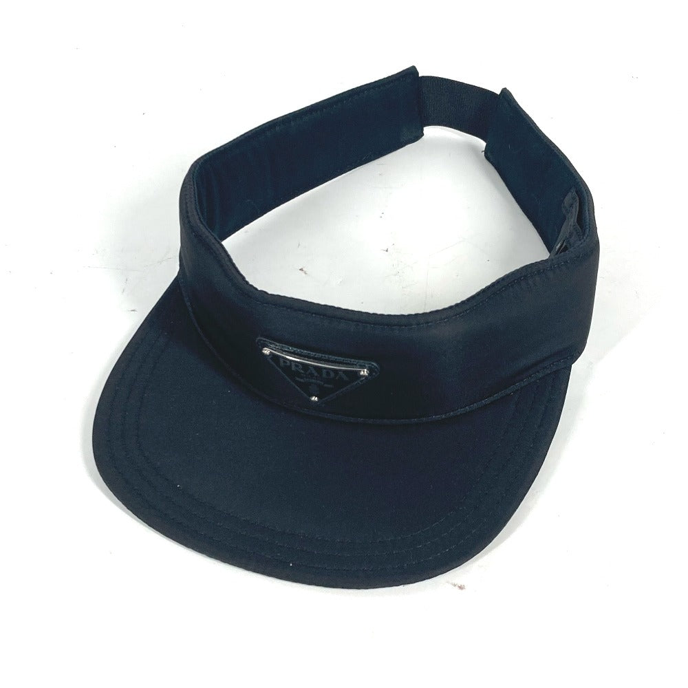 PRADA Sun visor Nylon black Triangle logo plate M