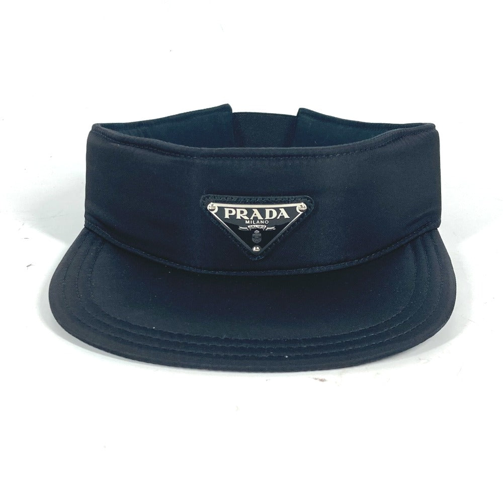 PRADA Sun visor Nylon black Triangle logo plate M
