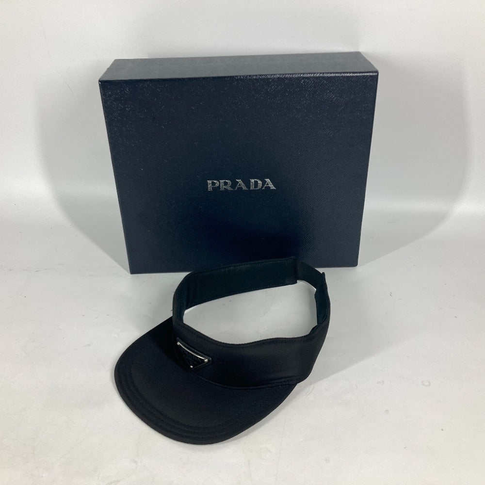 PRADA Sun visor Nylon black Triangle logo plate M