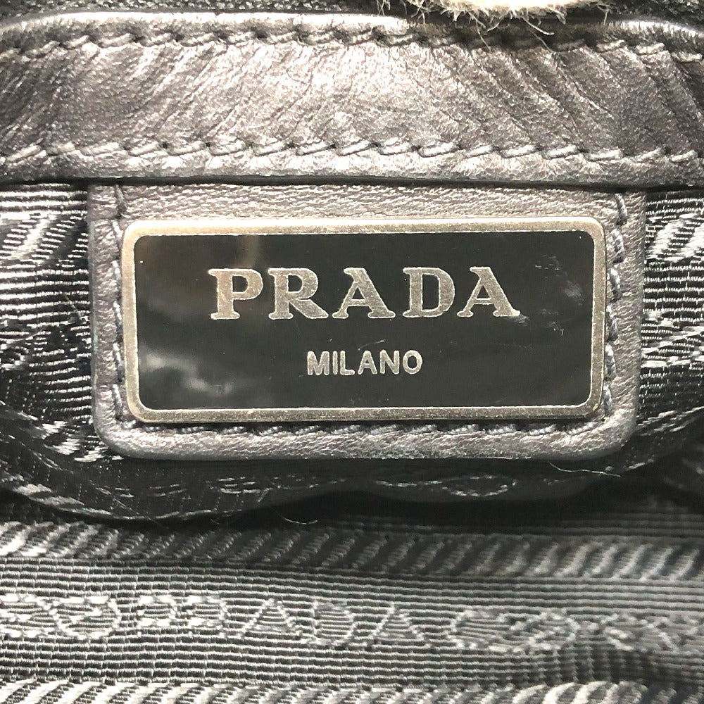 PRADA Shoulder Bag 2VH022 leather black Messenger mens Used