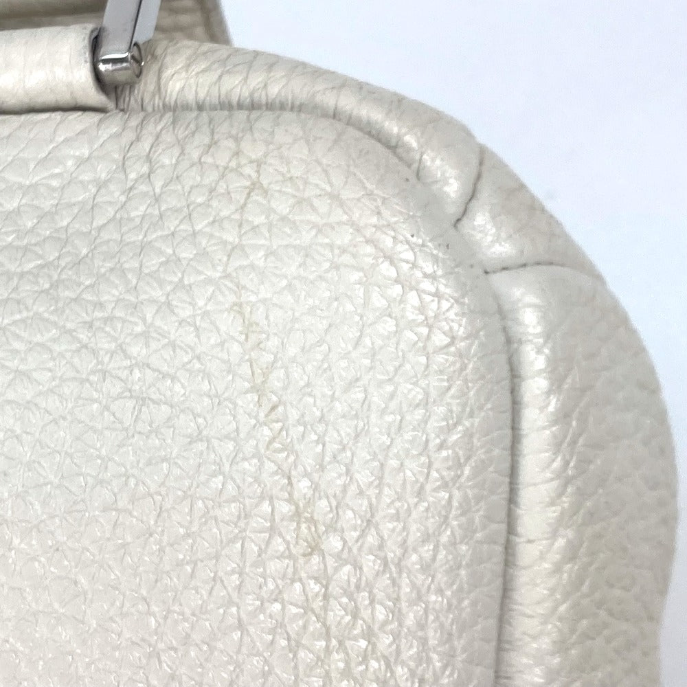 PRADA Sling bag 2VZ098 leather white Triangle logo Cross Vitello Dino Leather Bag mens Used