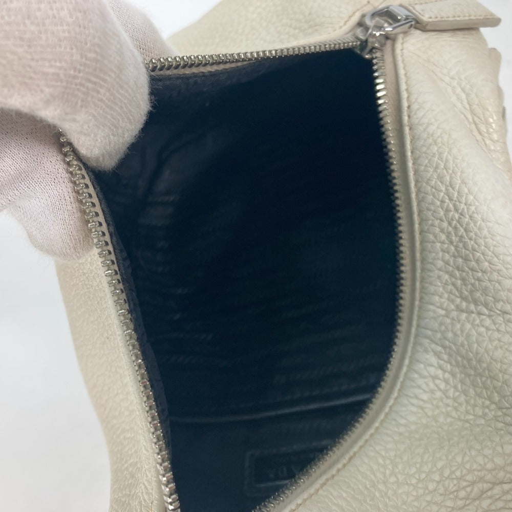 PRADA Sling bag 2VZ098 leather white Triangle logo Cross Vitello Dino Leather Bag mens Used
