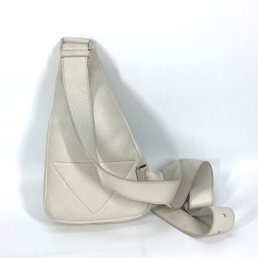 PRADA Sling bag 2VZ098 leather white Triangle logo Cross Vitello Dino Leather Bag mens Used