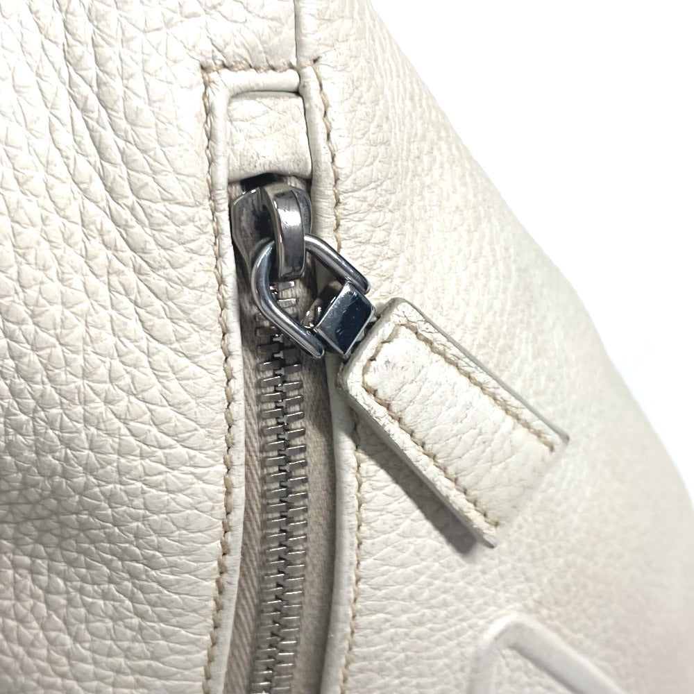 PRADA Sling bag 2VZ098 leather white Triangle logo Cross Vitello Dino Leather Bag mens Used