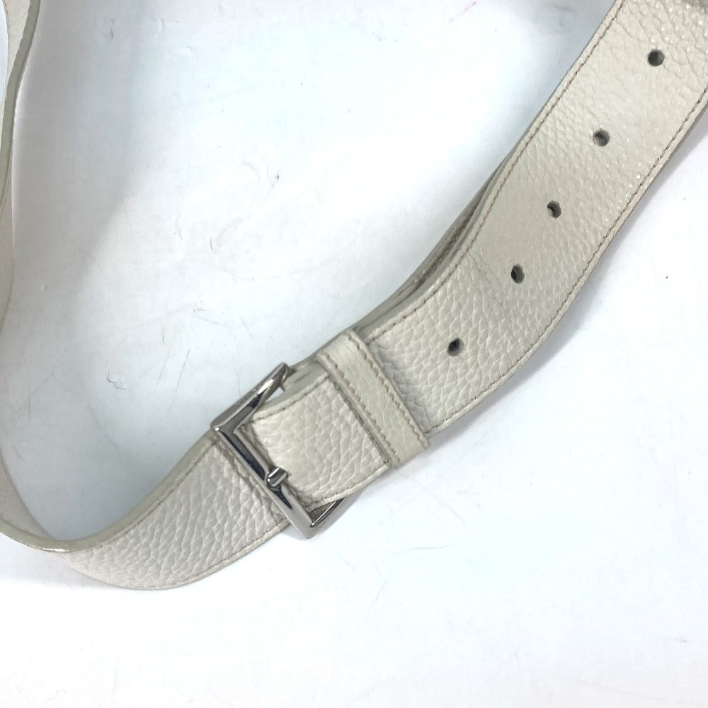 PRADA Sling bag 2VZ098 leather white Triangle logo Cross Vitello Dino Leather Bag mens Used