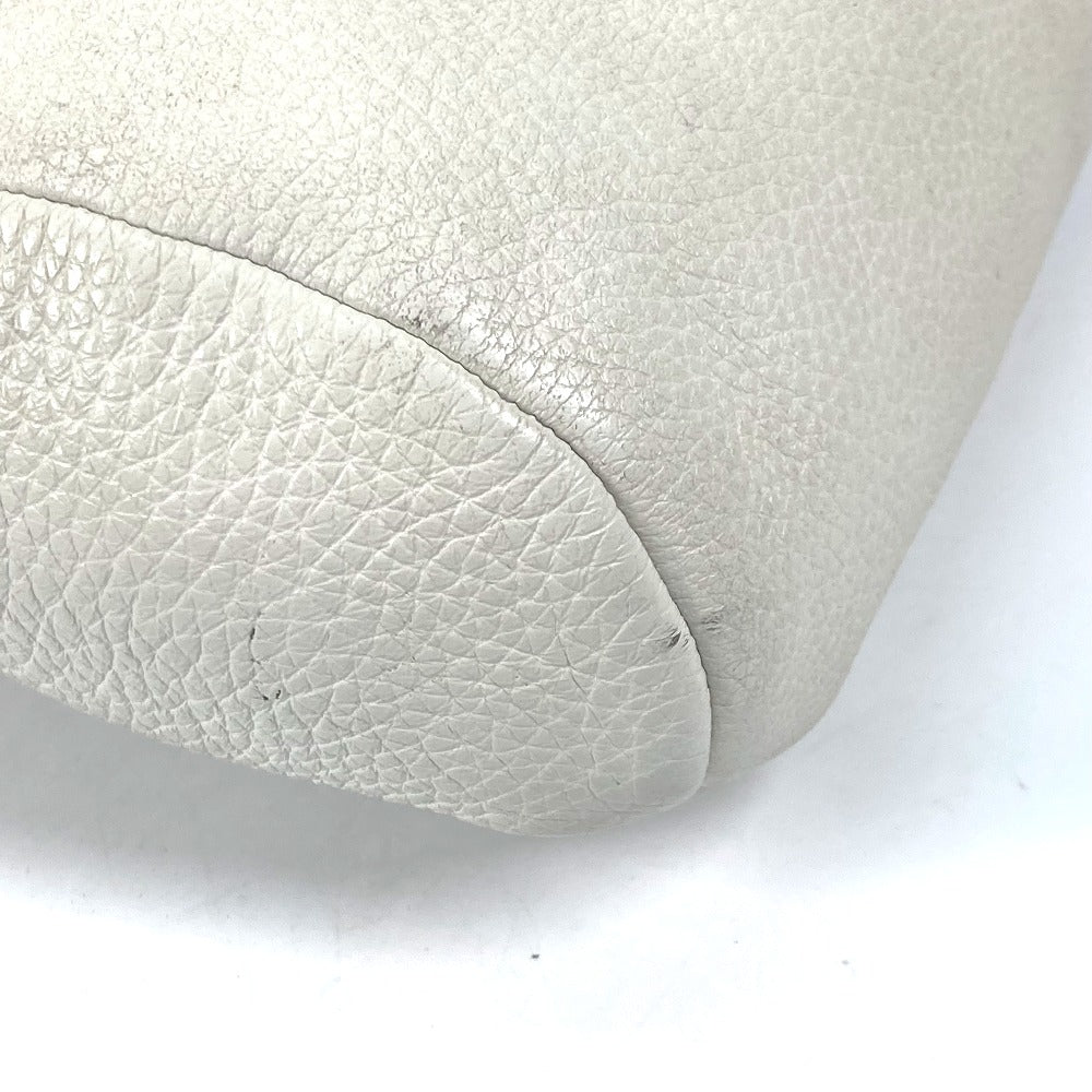 PRADA Sling bag 2VZ098 leather white Triangle logo Cross Vitello Dino Leather Bag mens Used