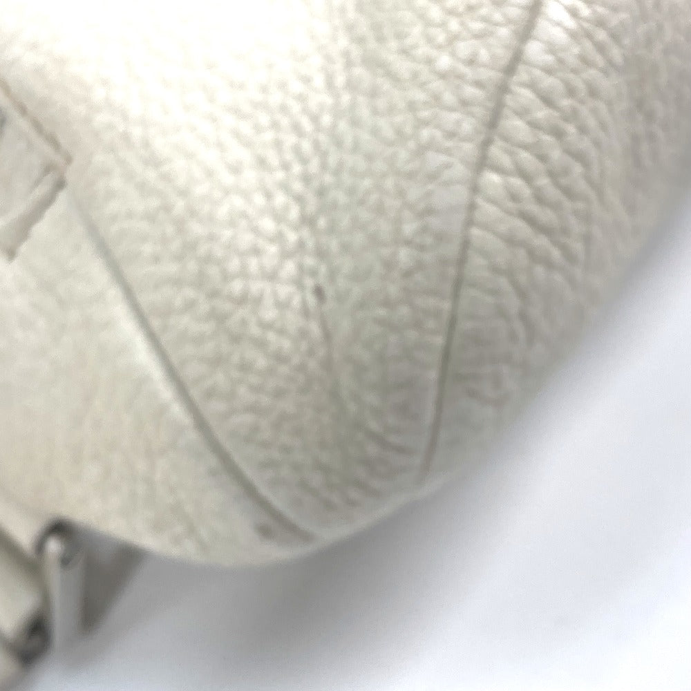 PRADA Sling bag 2VZ098 leather white Triangle logo Cross Vitello Dino Leather Bag mens Used