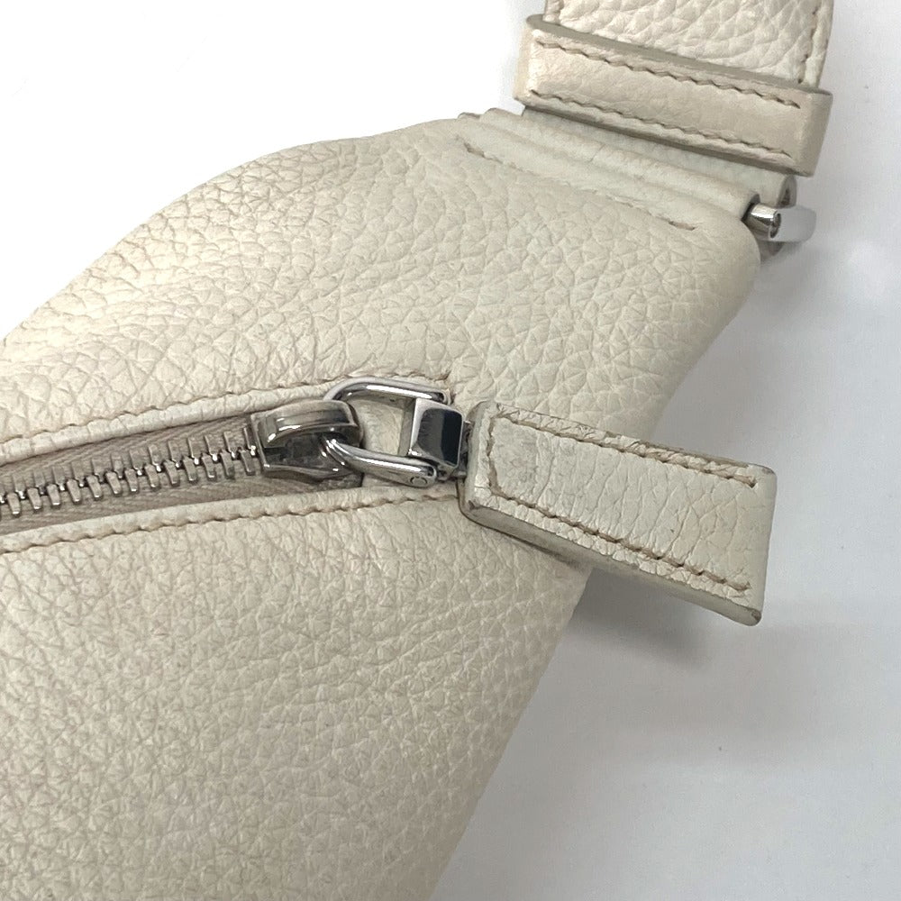 PRADA Sling bag 2VZ098 leather white Triangle logo Cross Vitello Dino Leather Bag mens Used