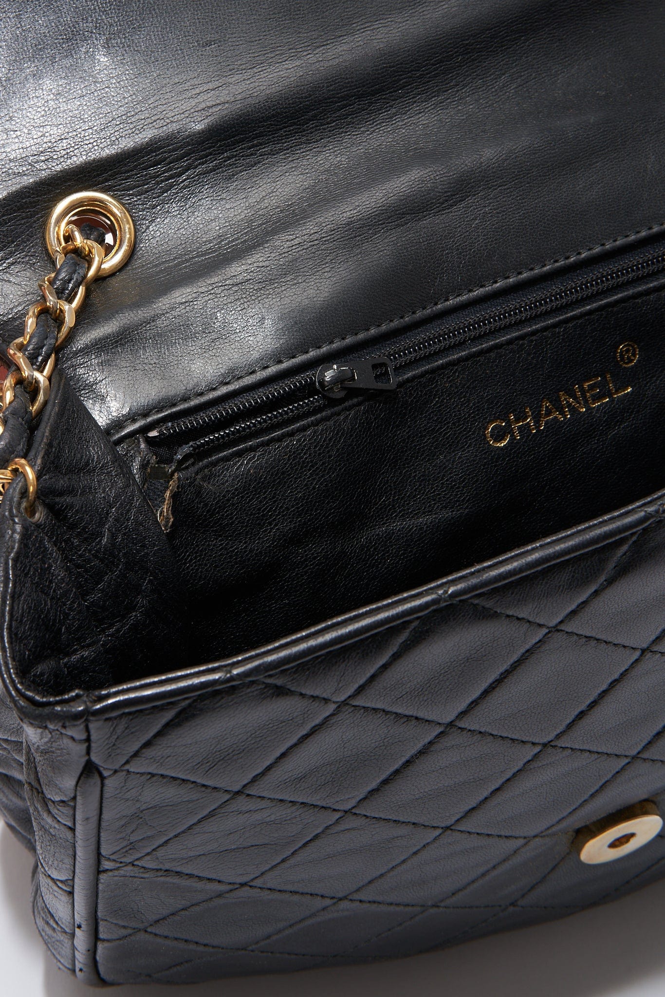 Vintage Chanel Single Flap Bag with Tassel - Black