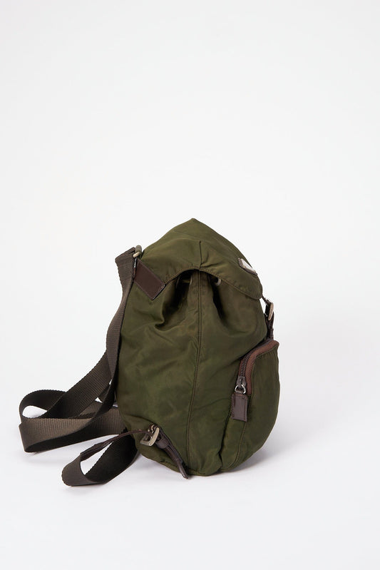 Prada Khaki Nylon Backpack