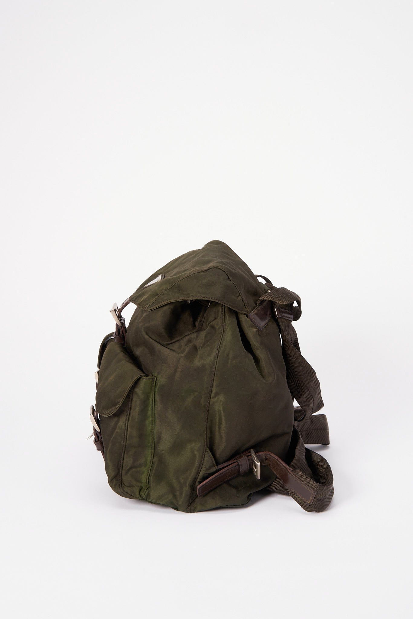 Prada Khaki Nylon Backpack