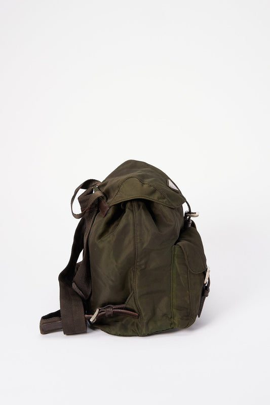 Prada Khaki Nylon Backpack