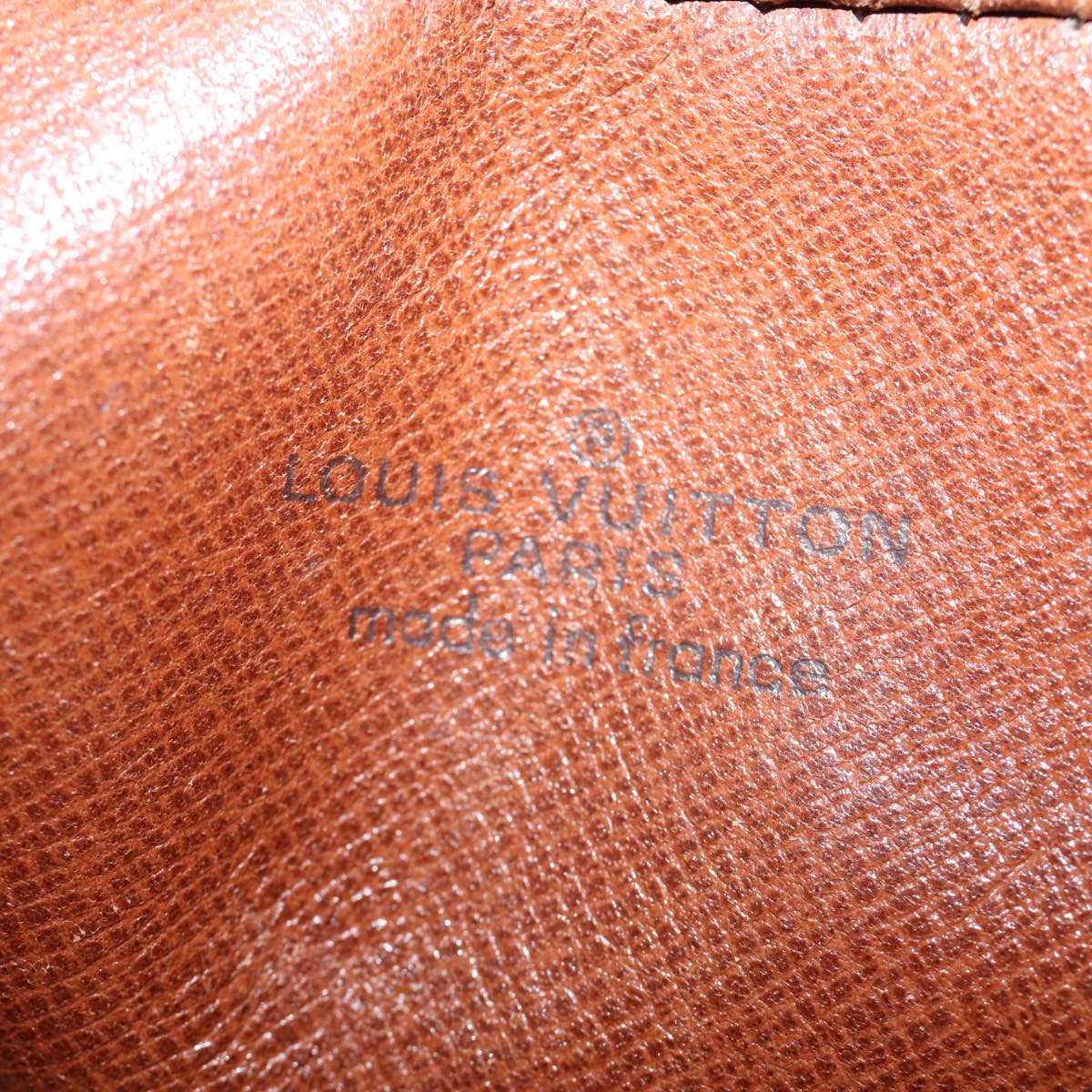 Brown Monogram Canvas Clutch with Gold-tone Hardware
