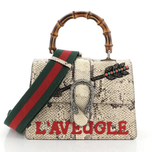 Gucci Dionysus Python & Bamboo Top Handle Shoulder Bag