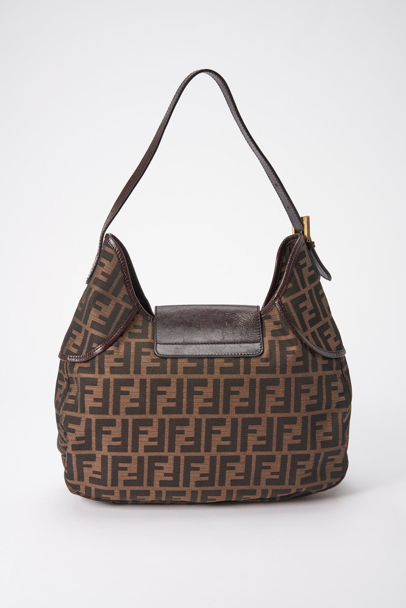 Vintage Fendi Zucca Shoulder Bag - Brown