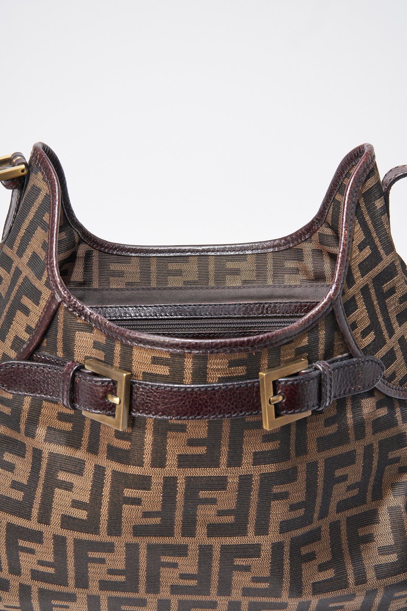 Vintage Fendi Zucca Shoulder Bag - Brown