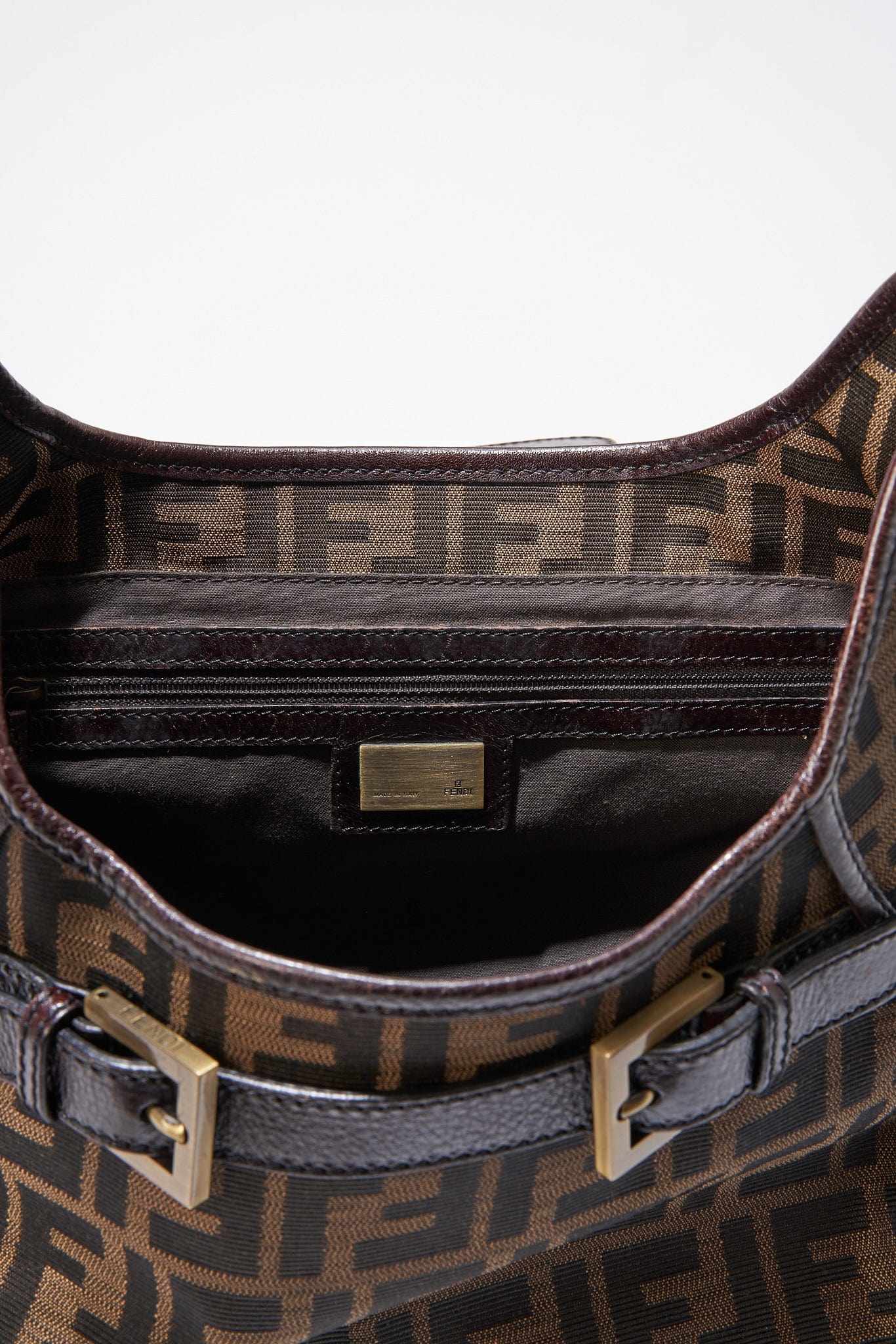 Vintage Fendi Zucca Shoulder Bag - Brown