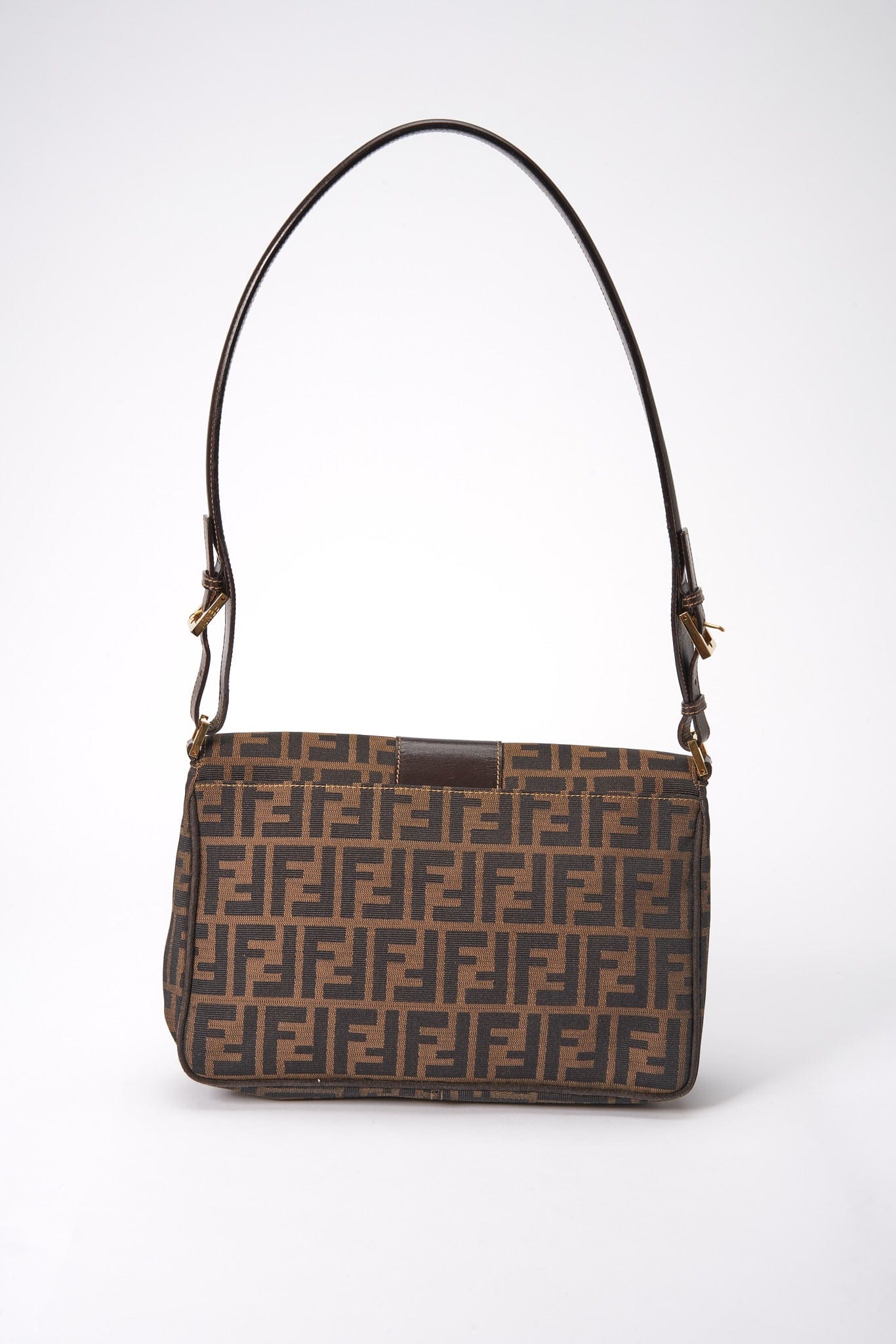 Vintage Fendi Zucca Shoulder Bag - Brown