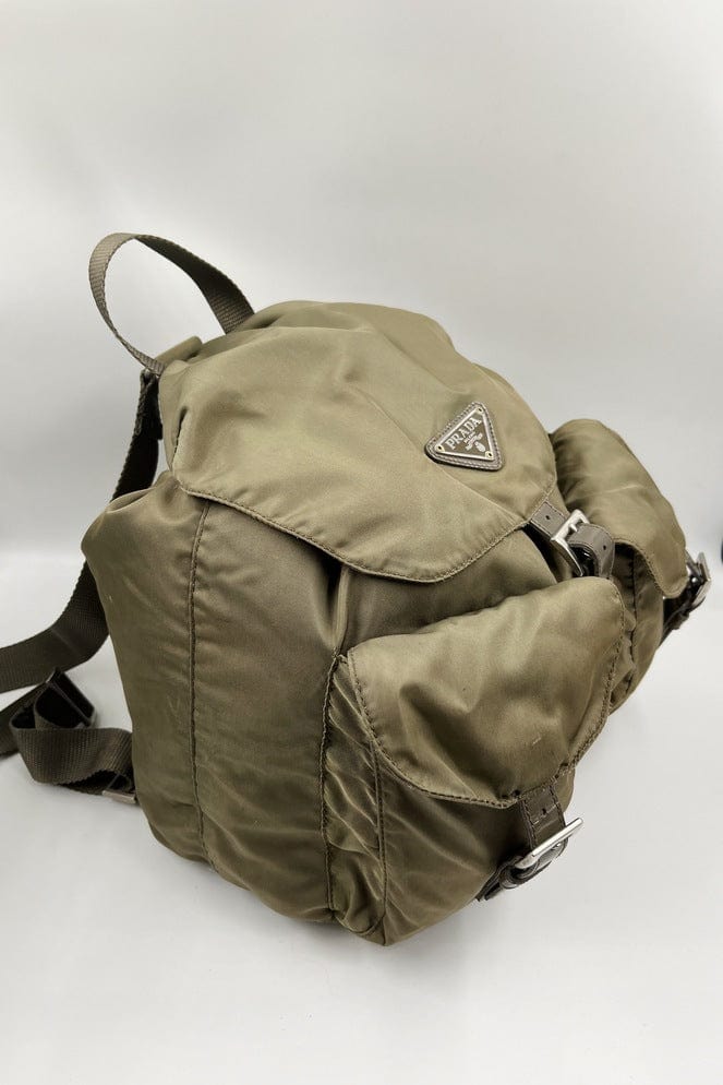 Prada Olive Nylon Backpack