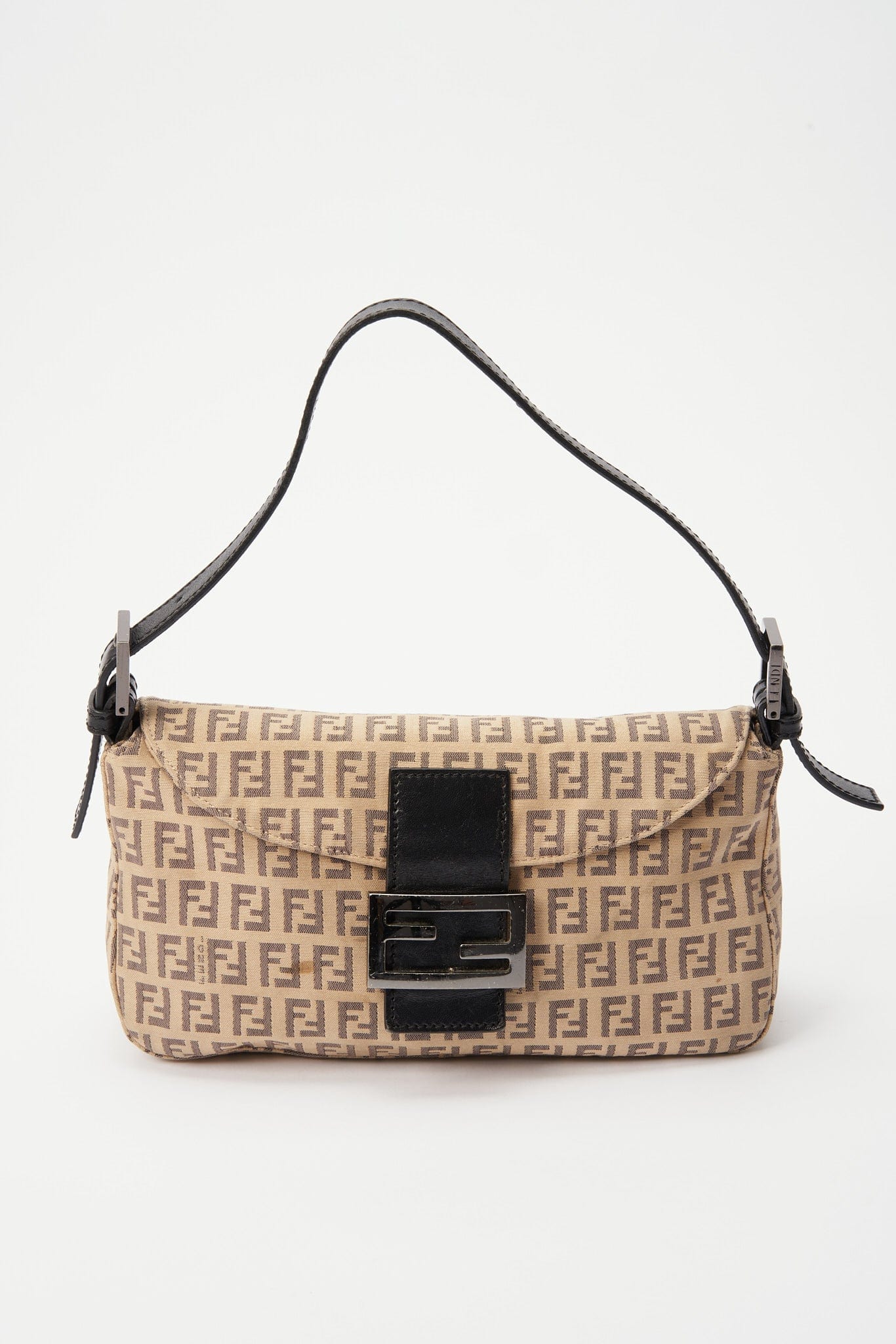 Vintage Fendi Cream Baguette in Beige Zucchino Canvas