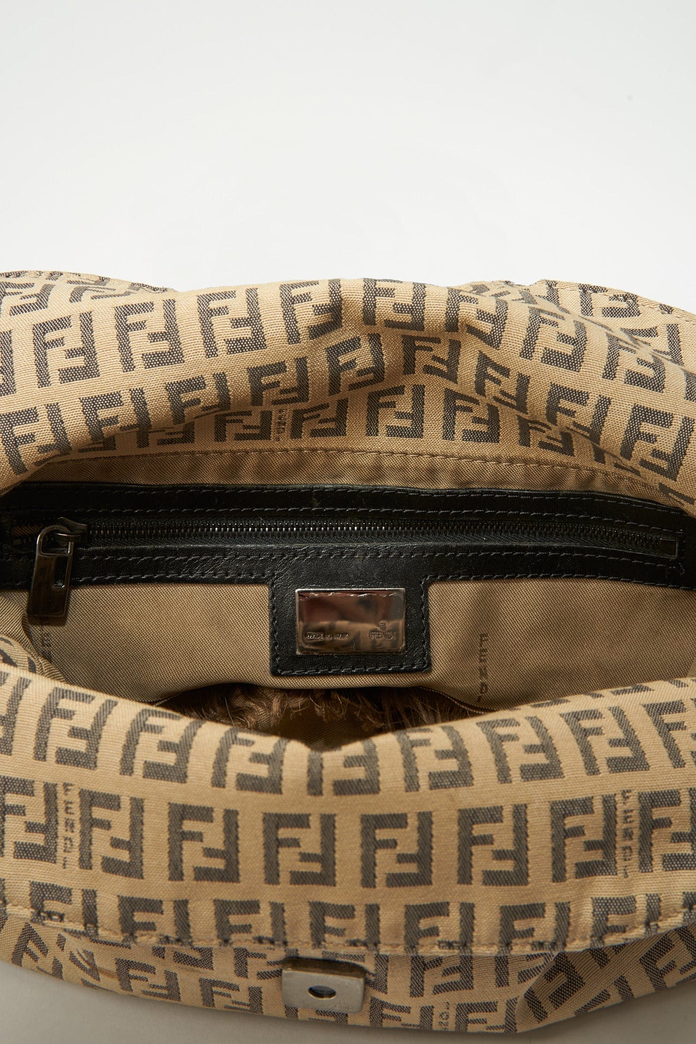 Vintage Fendi Cream Baguette in Beige Zucchino Canvas