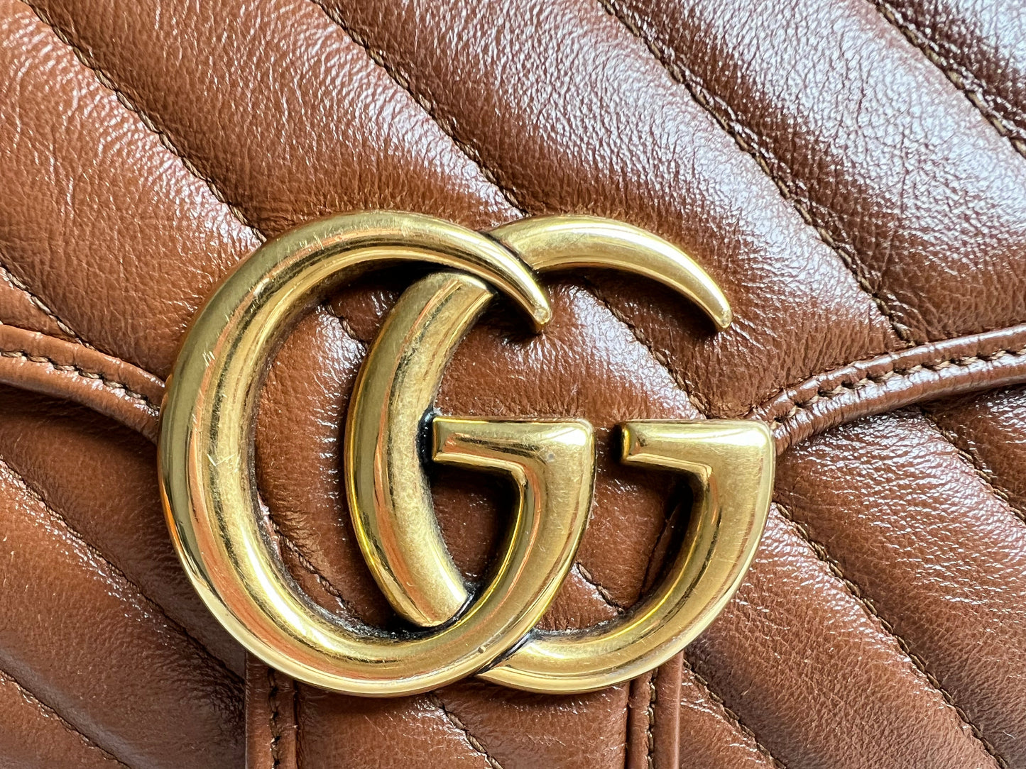 Gucci GG Brown Marmont Small Shoulder Bag