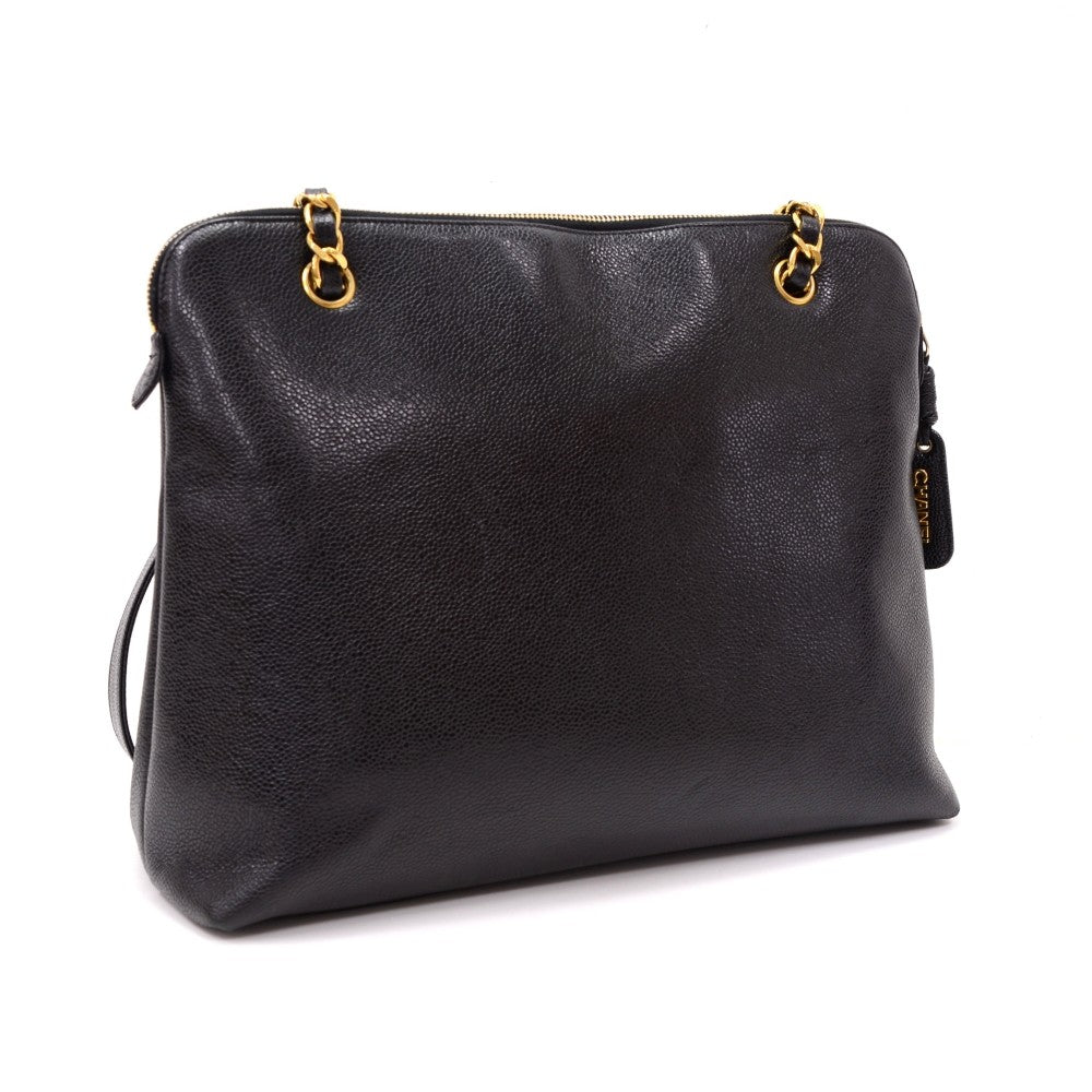 Caviar Leather Frontal Envelope Pocket Shoulder Bag