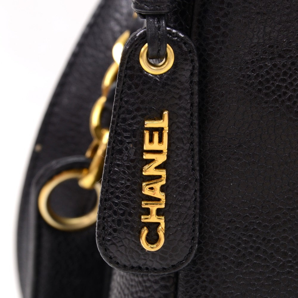 Caviar Leather Frontal Envelope Pocket Shoulder Bag