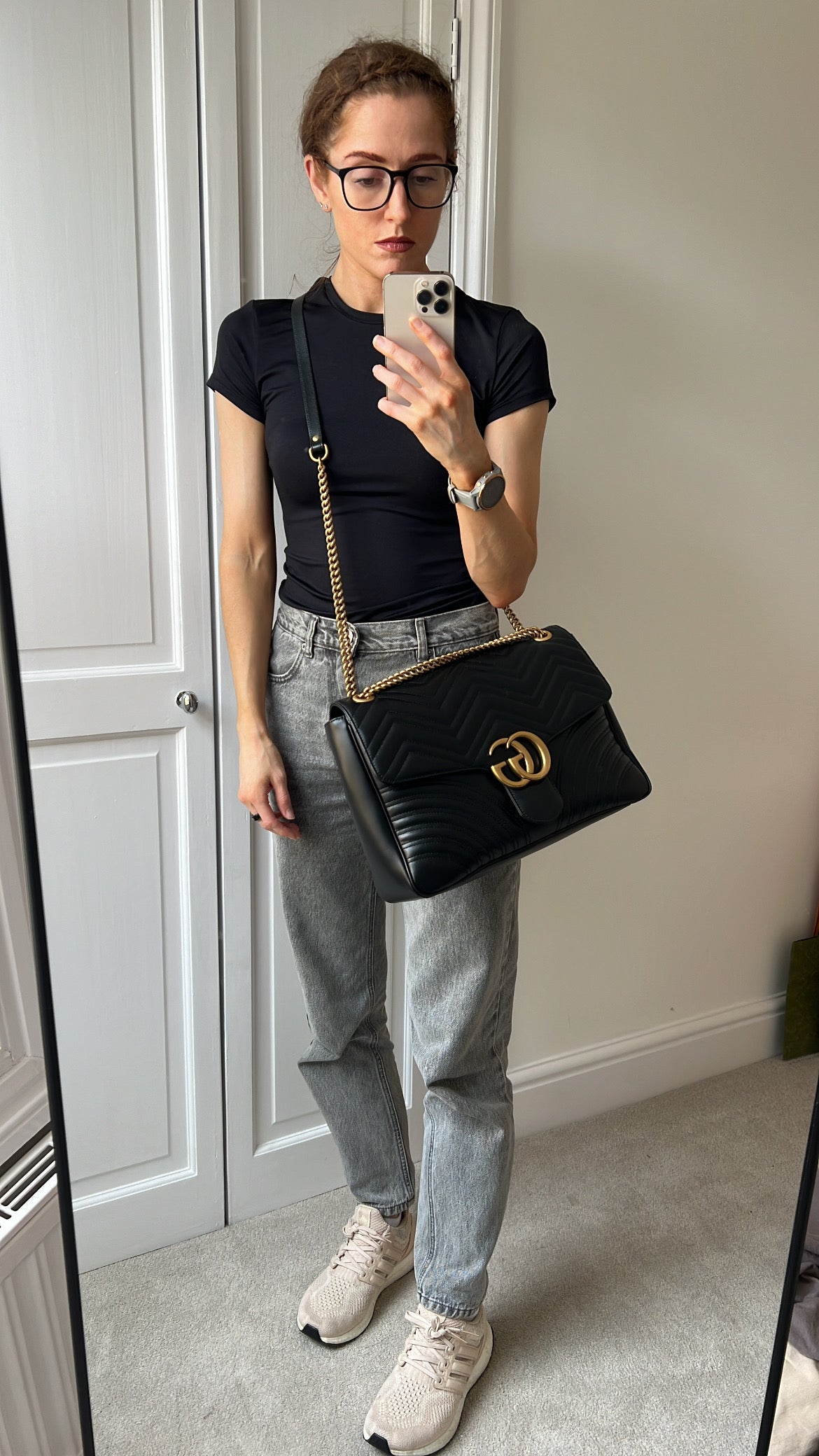 Gucci GG Black Large Marmont Shoulder Bag