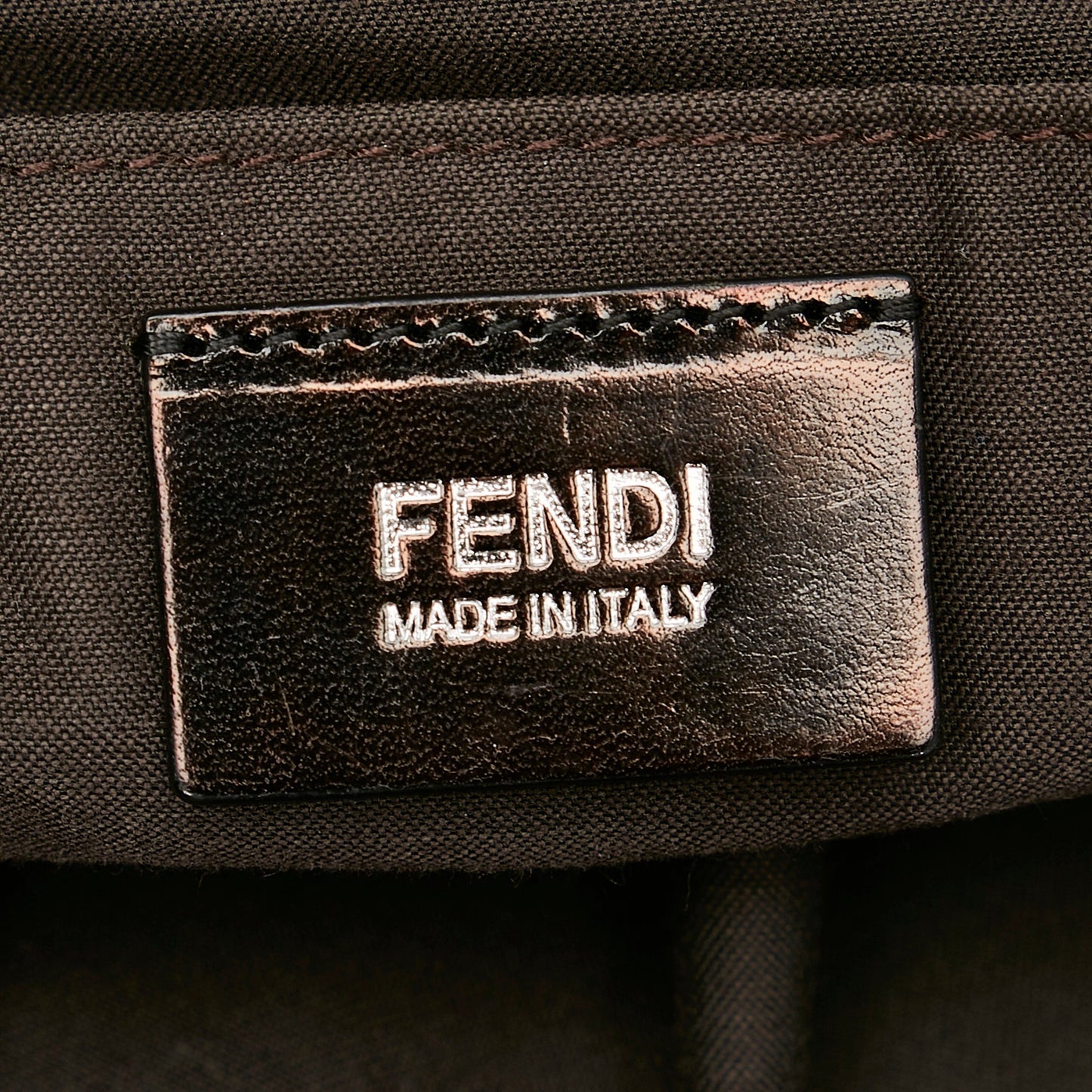 FENDI Zucchino Nylon Shoulder Bag Black