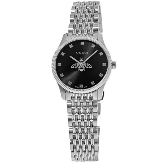 Gucci G-Timeless Black Dial Steel Women's Watch