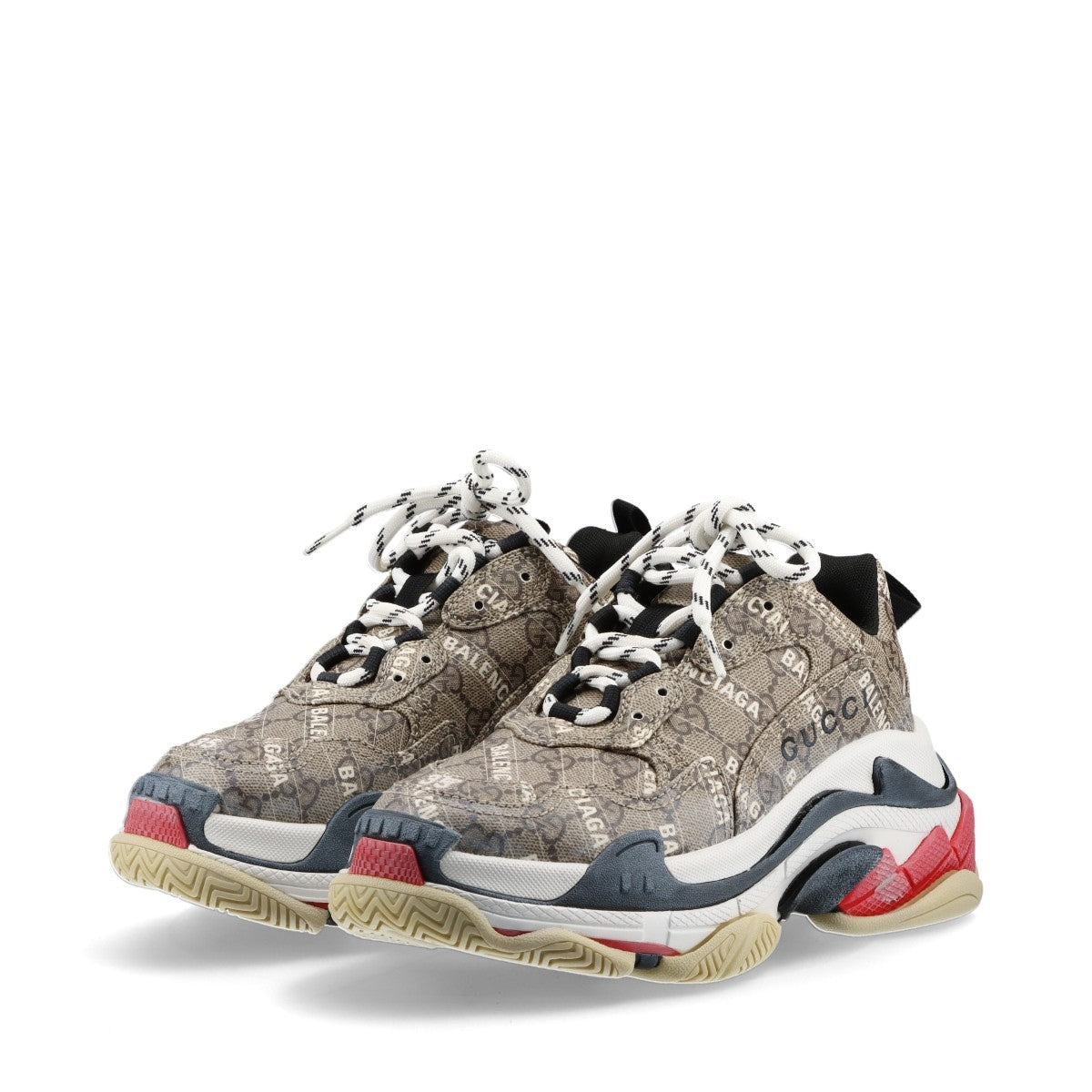 Gucci x Balenciaga Triple S PVC x Leather Sneaker 23cm  Multicolor 677192 The Hacker Project Box Saving Bag