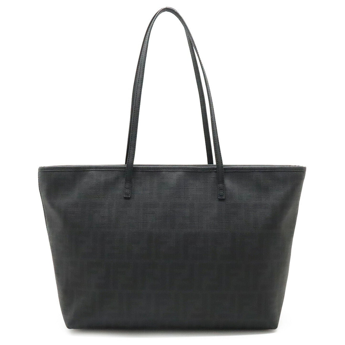 FENDI Zucca pattern tote bag shoulder PVC dark gray black 8BH198