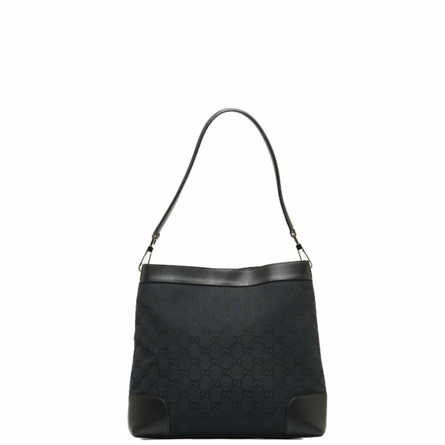 GUCCI GG Canvas One Shoulder Bag 33900 Black Leather Women's