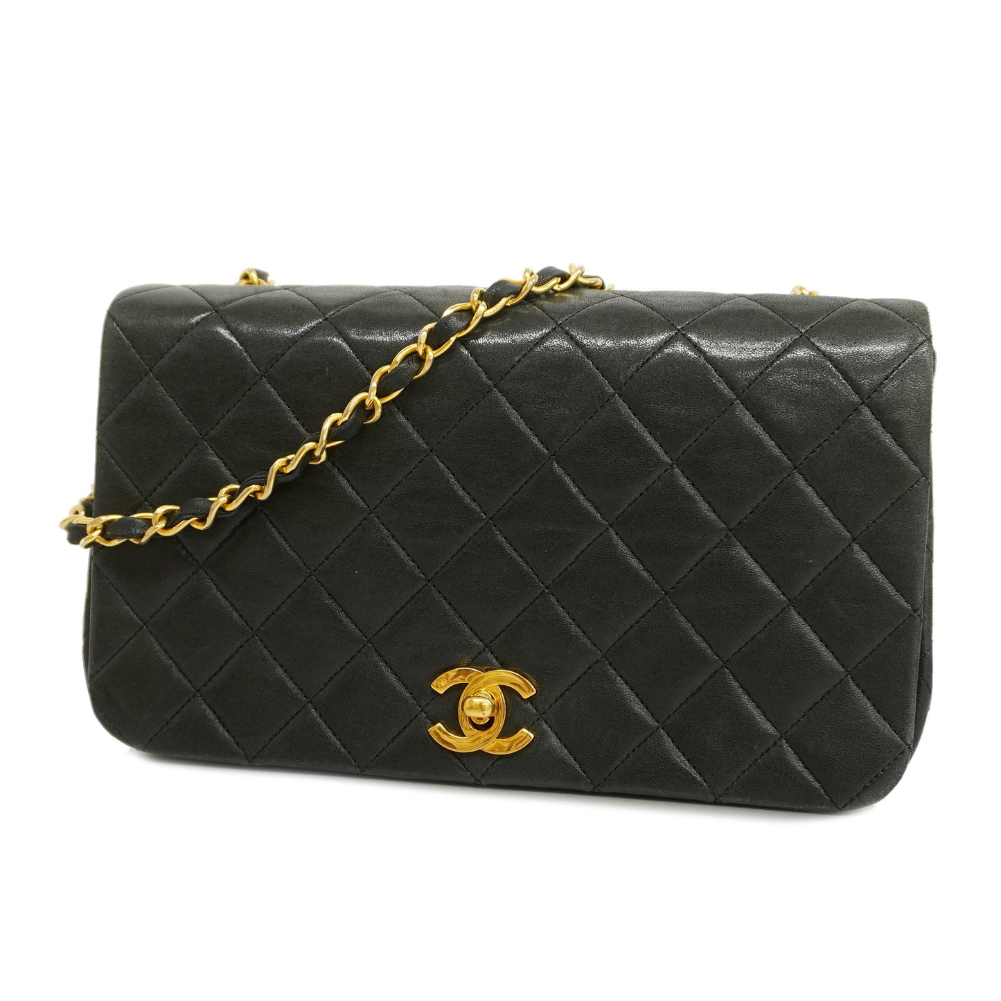 CHANELAuth  Matelasse Diana Flap Single Chain Lambskin Women's Leather Shoulder