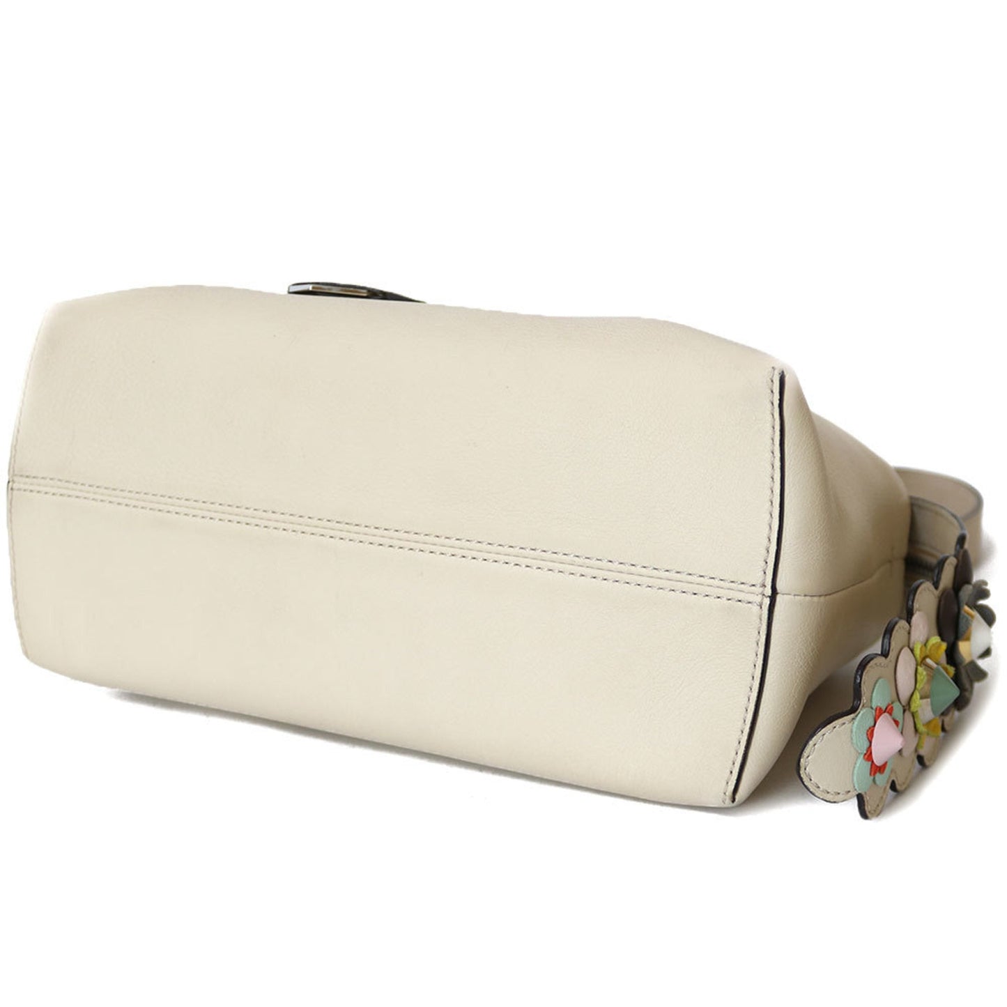 FENDI Shoulder Bag By The Way Beige 2way Flower Ladies Leather