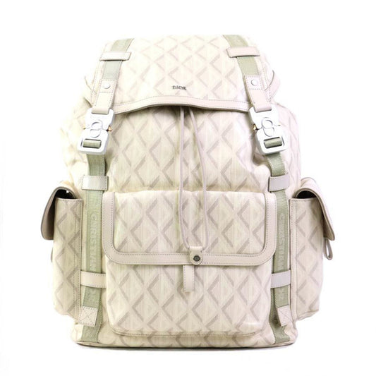 Christian Dior Backpack HIT THE ROAD Coated Canvas Leather Light Beige Men's 90125g