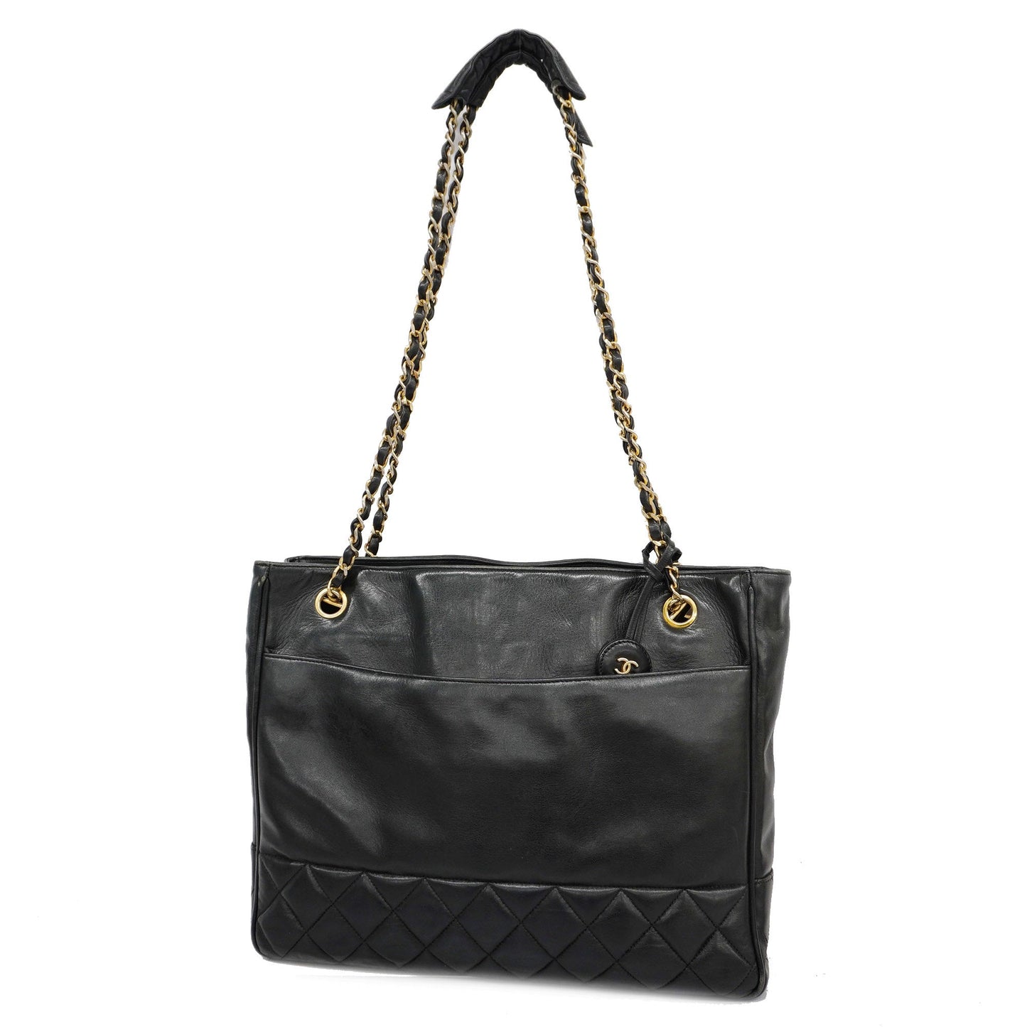 CHANELAuth  Matelasse Chain Shoulder Women's Leather Shoulder Bag Black