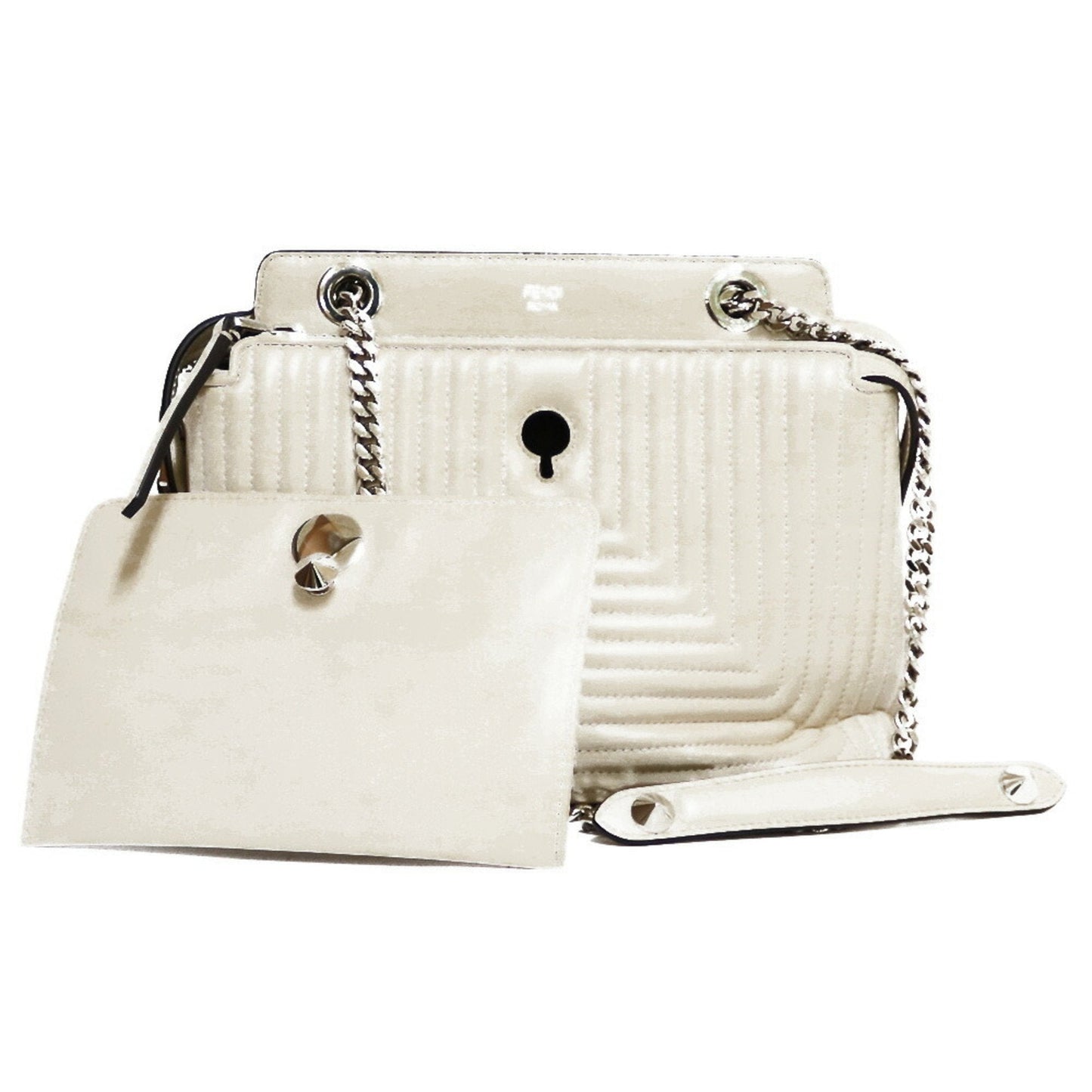 FENDI Shoulder Bag Dot Com Ivory White Ladies