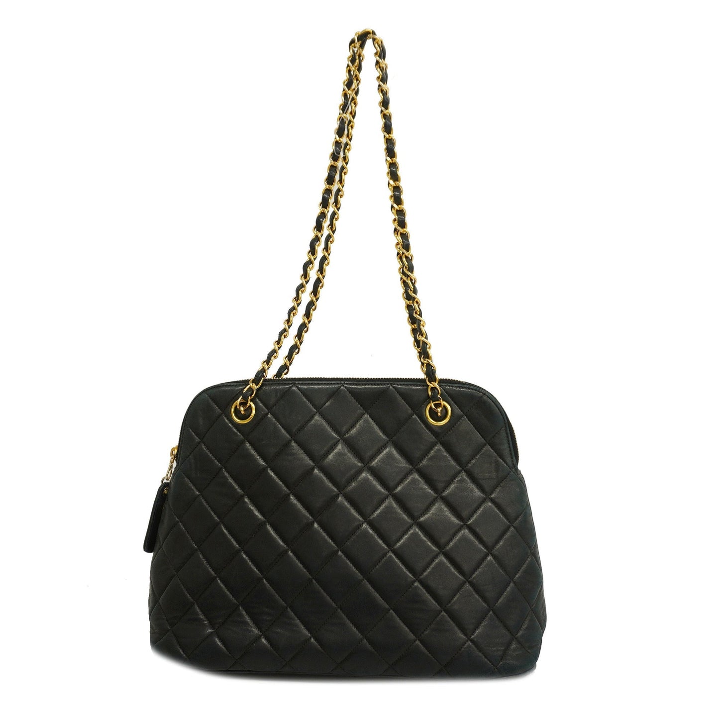 CHANELAuth  Matelasse Chain Shoulder Lambskin Women's Leather Shoulder Bag Black