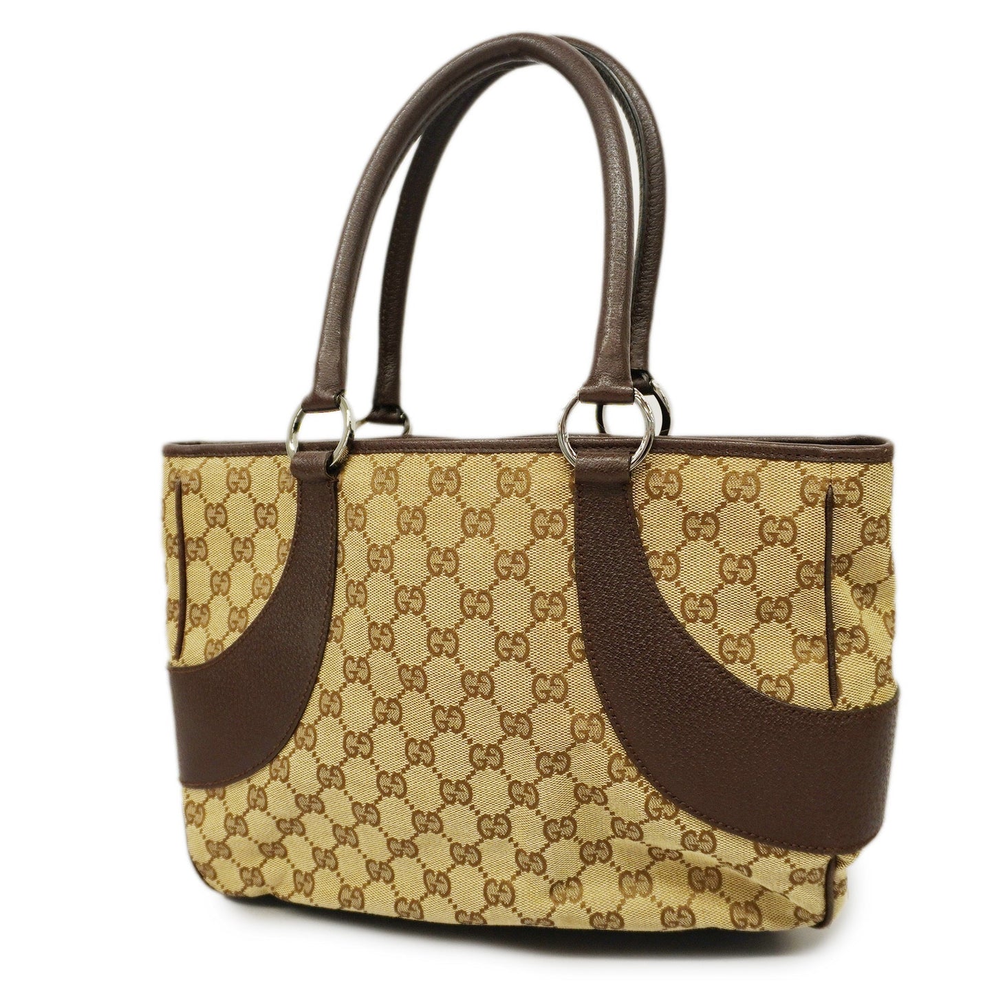 GUCCI  GG Canvas 113011 Women's Tote Bag Beige,Brown