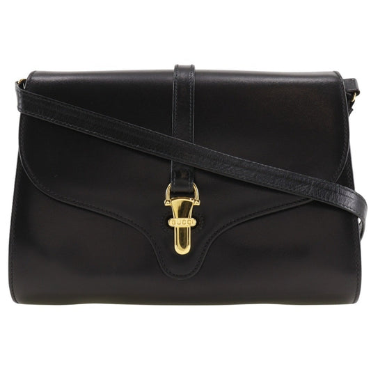 GUCCI Old Gucci Shoulder Bag Clutch Calf Black 2way Flap Women's