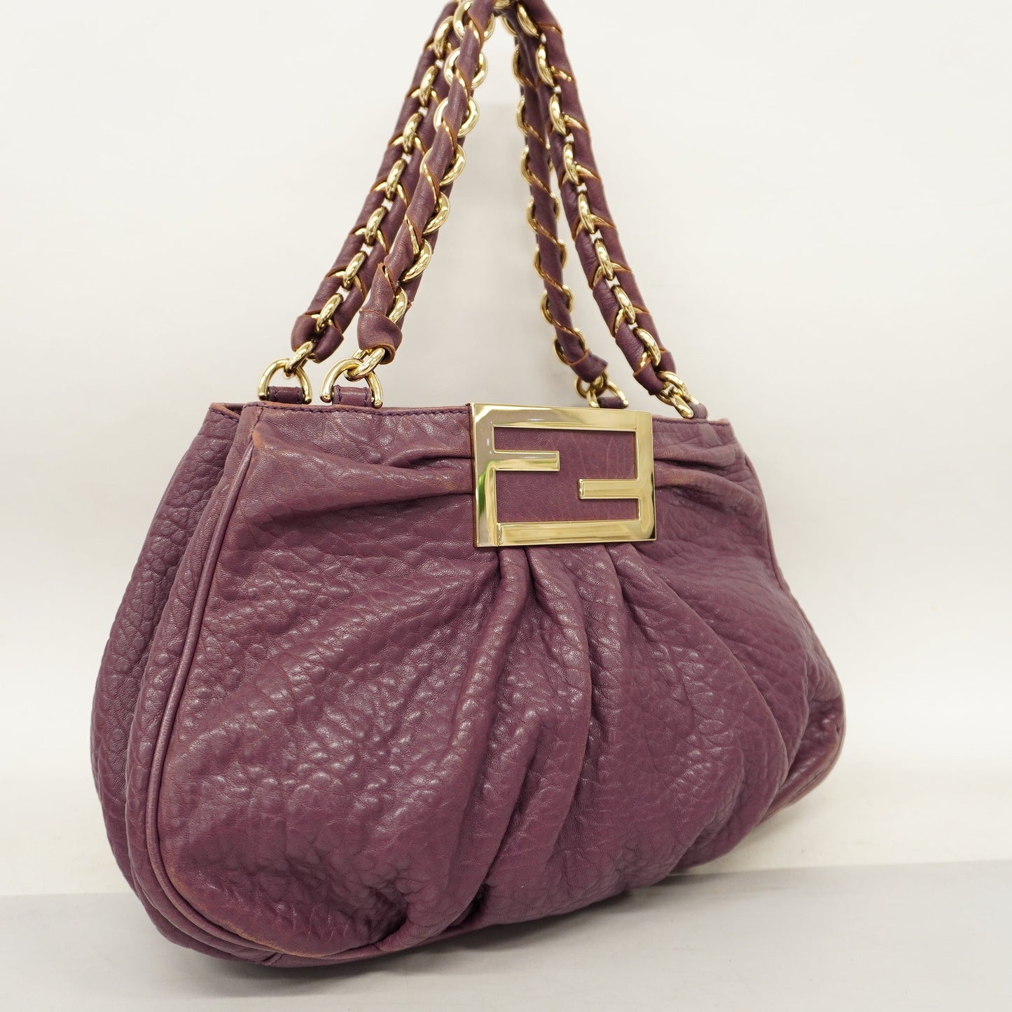 FENDIAuth  Tote Bag Women's Leather Tote Bag Purple